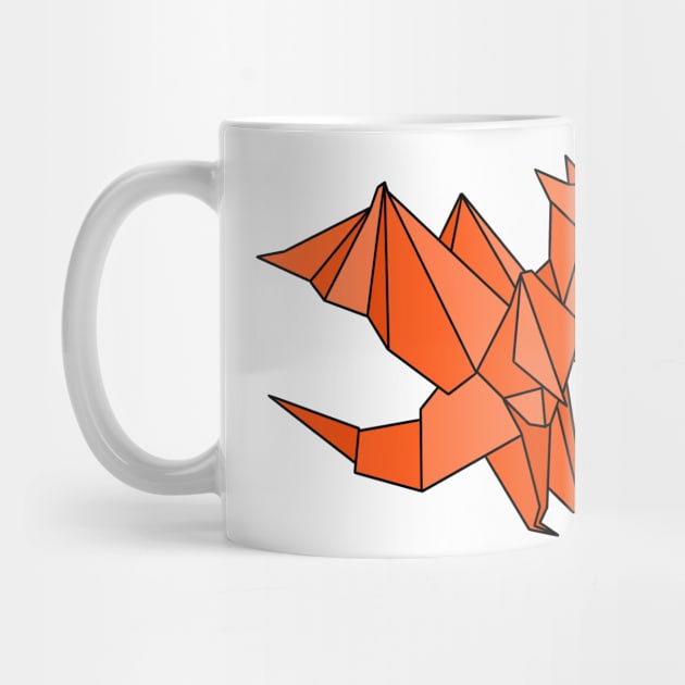 Orange origami dragon by CalliesArt